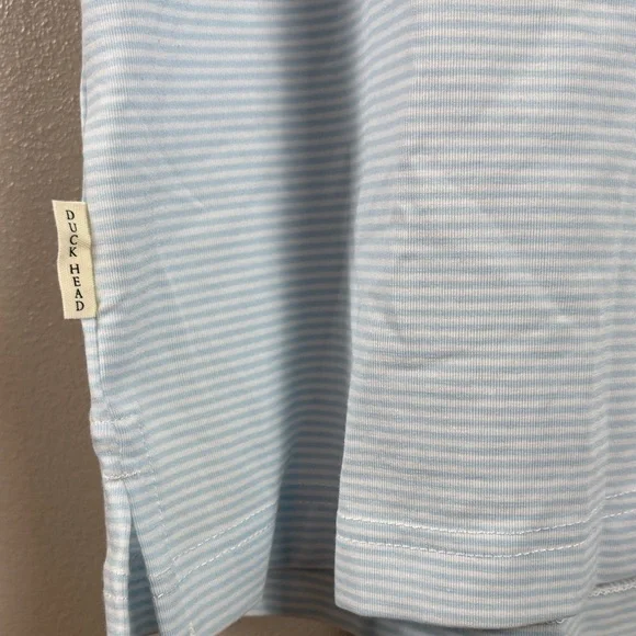 Duck Head Light Blue Striped Polo with Chest Pocket - Picture 5 of 9